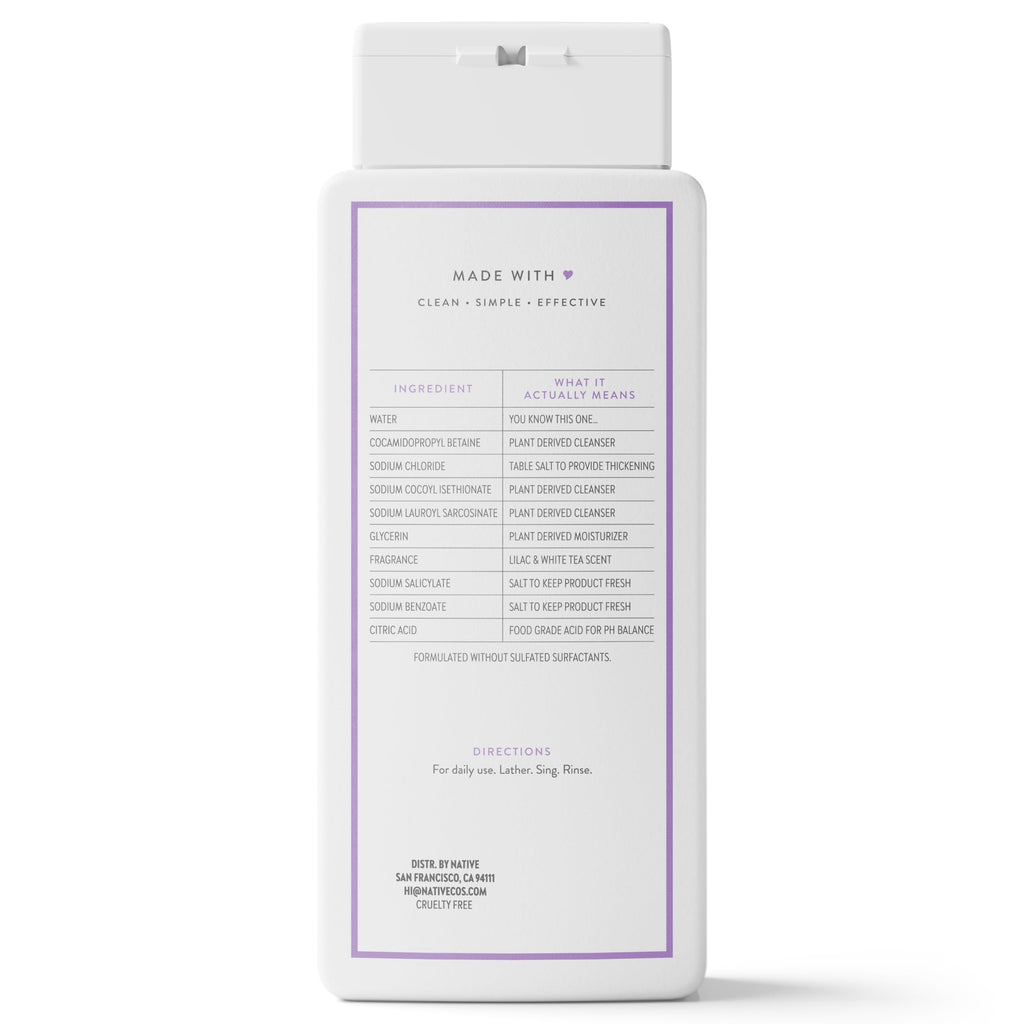 Native Clean Body Wash, Gentle & pH-balanced for Sensitive Skin, 24-Hr Freshness for Men & Women, Vegan & Cruelty-Free, Free of Sulfates, Parabens & Phthalates, Sea Salt & Cedar, 18 fl oz