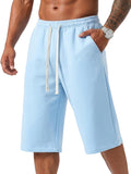 ZUY Men's Baggy Sweat Shorts Cotton Long Below Knee Fleece Capri Shorts 11" Athletic Casual 3/4 Pants with Pockets
