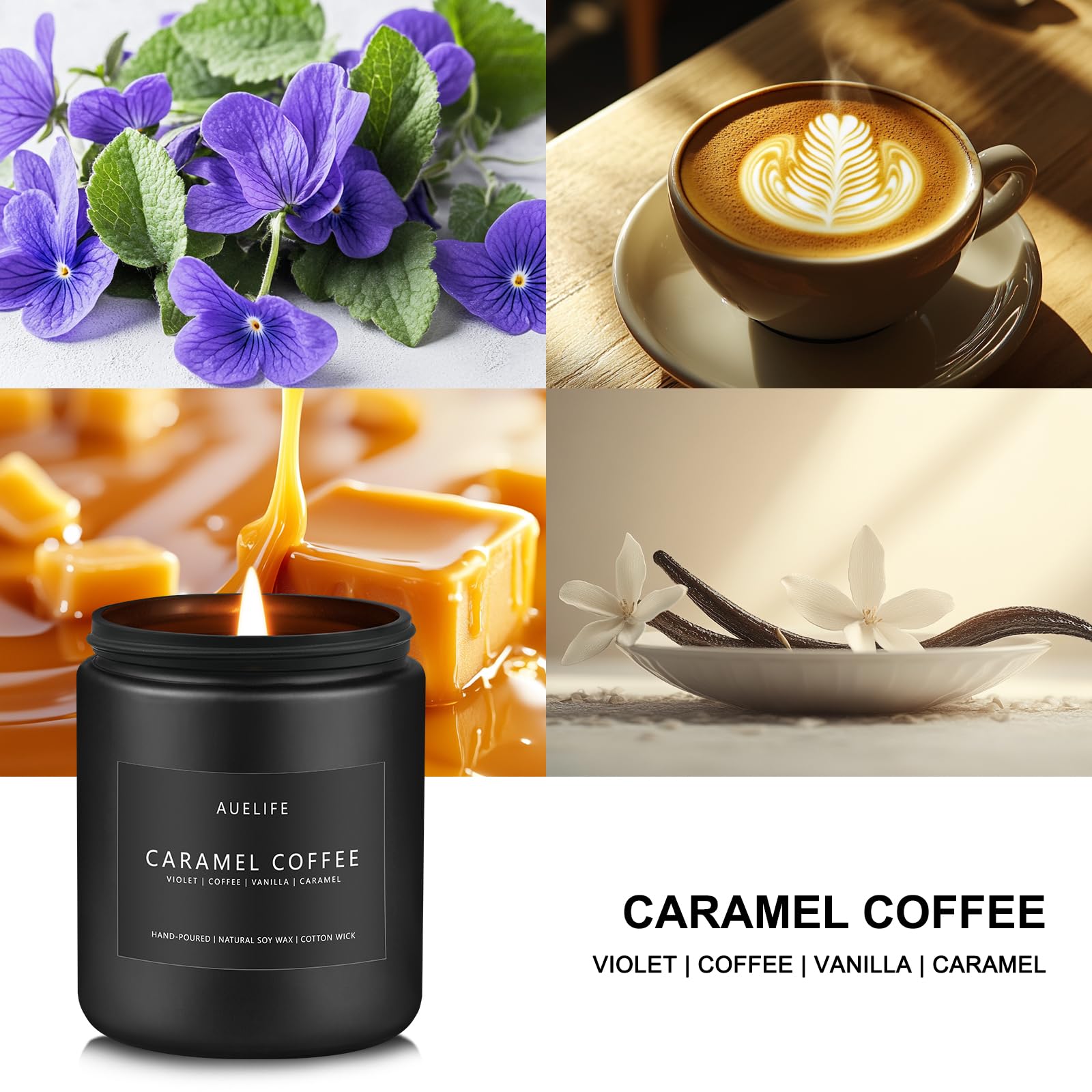 Auelife Candles for Men Gift Set, 4 Pack Soy Wax, Masculine