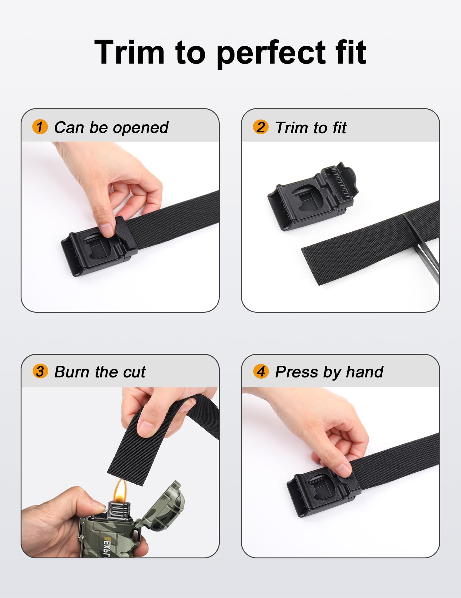 JUKMO Men's Stretch Tactical Belt, 1.5" Elastic Nylon Web with Flip Buckle