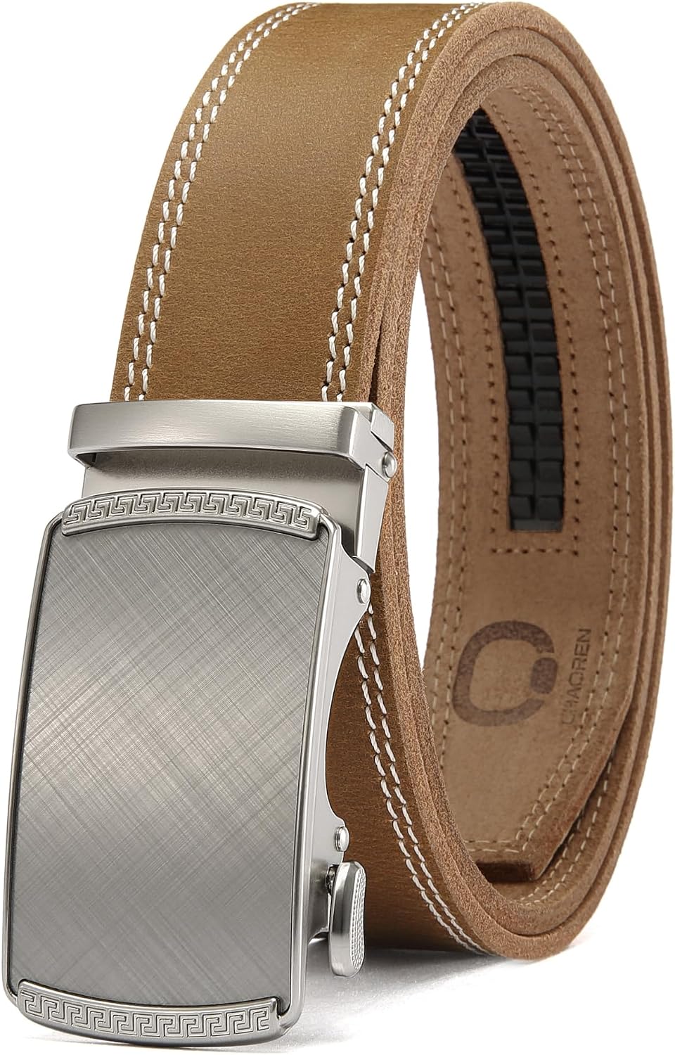 CHAOREN Men's Leather Ratchet Belt - Customizable Fit (35mm)