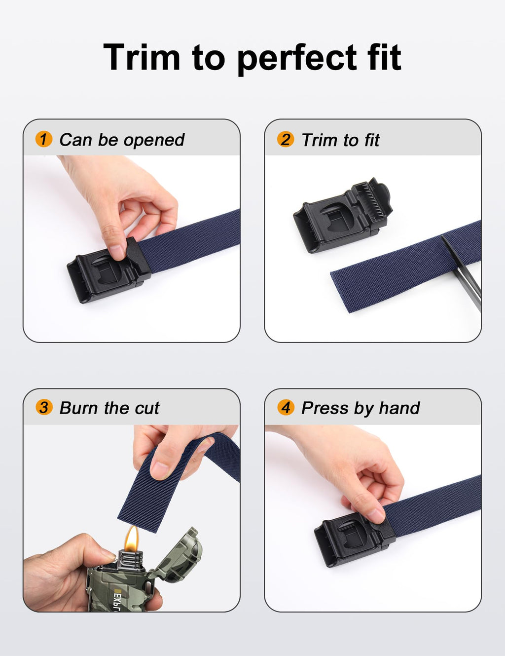 JUKMO Men's Stretch Tactical Belt, 1.5" Elastic Nylon Web with Flip Buckle