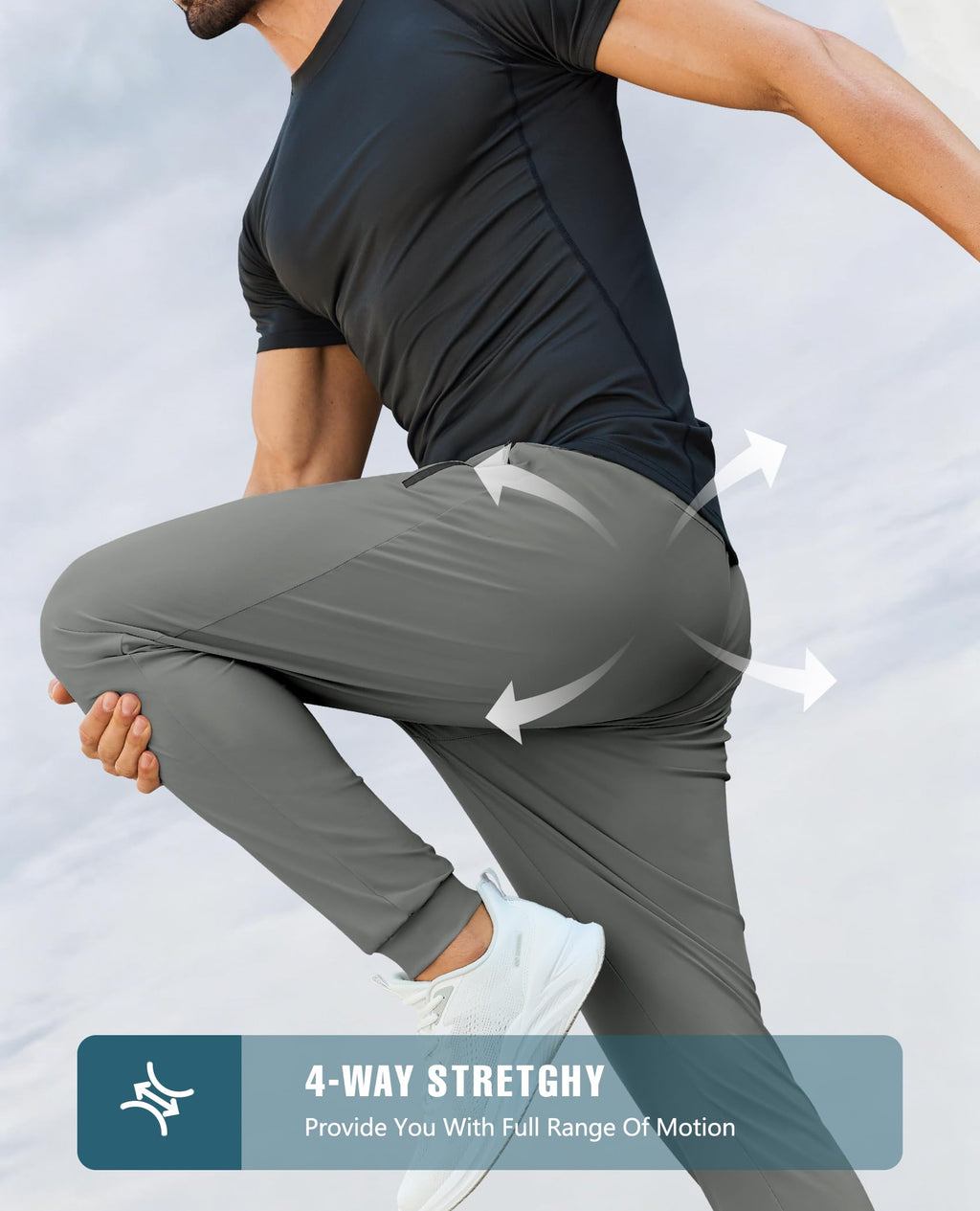 Mens Sweatpants with Zipper Pockets Lightweight Athletic Joggers for Workout Running Gym Track Casual Wear