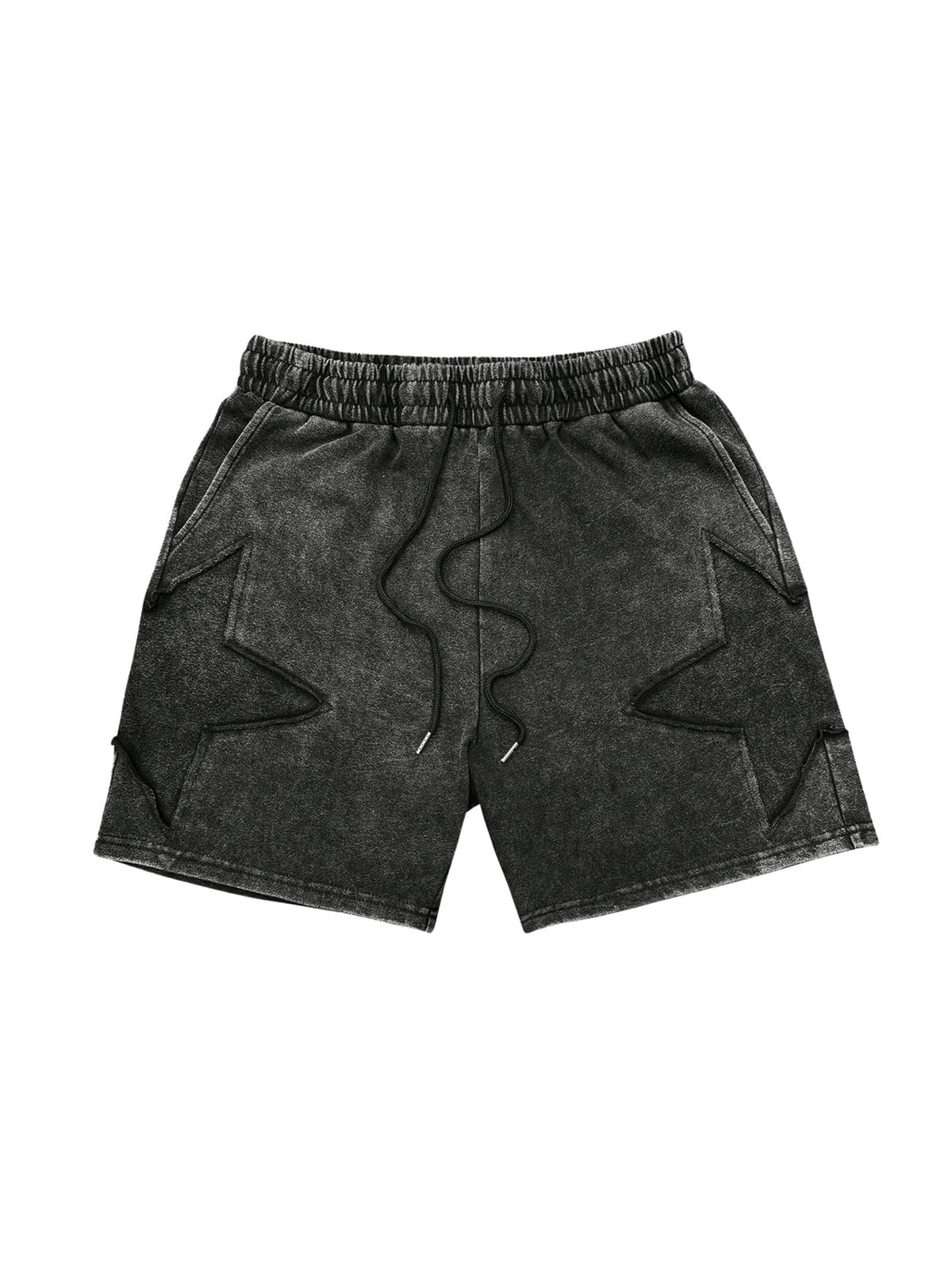 VIPWOLF Men's Star Graphic Y2k Shorts Distressed Track Shorts Streetwear