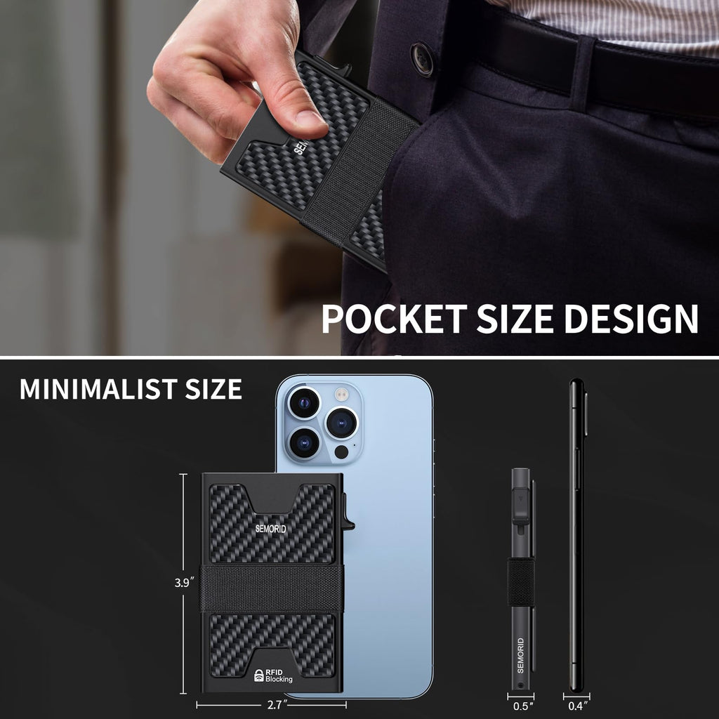SEMORID RFID Blocking Slim Card Holder Wallet for Men Wallet Minimalist