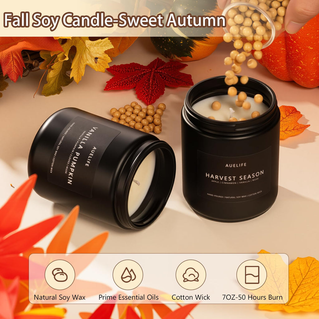 Auelife Candles for Men Gift Set, 4 Pack Soy Wax, Masculine