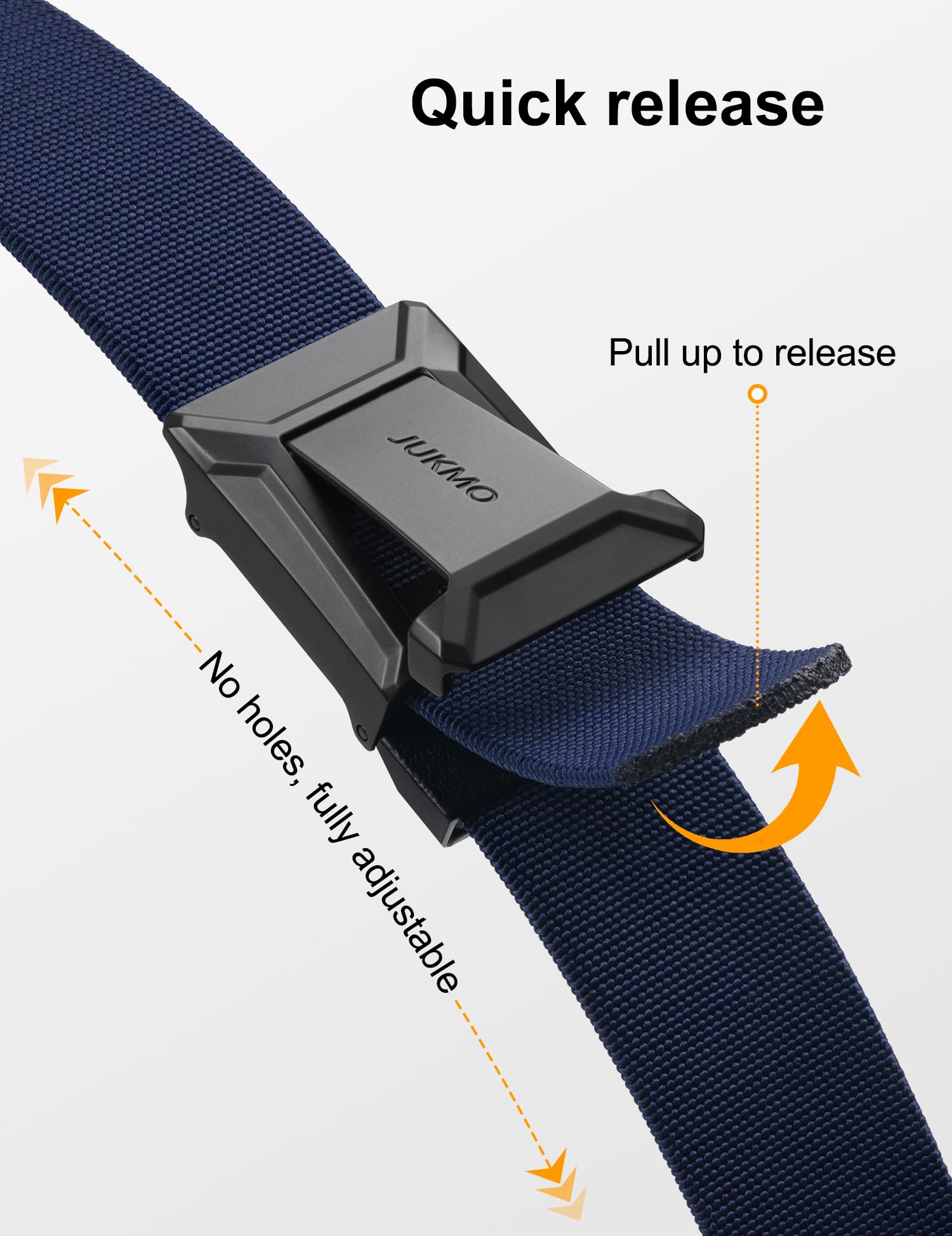 JUKMO Men's Stretch Tactical Belt, 1.5" Elastic Nylon Web with Flip Buckle
