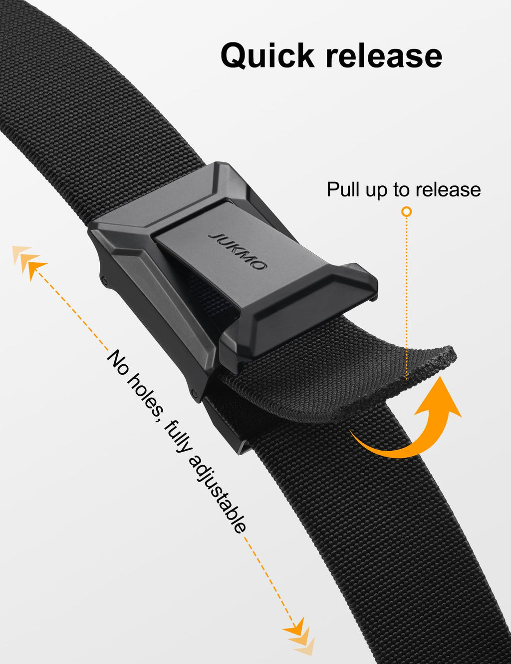 JUKMO Men's Stretch Tactical Belt, 1.5" Elastic Nylon Web with Flip Buckle