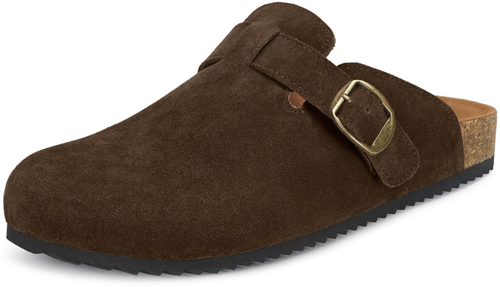 Genuine Suede Clogs Womens Mens Cork Footbed Sandals Potato Shoes