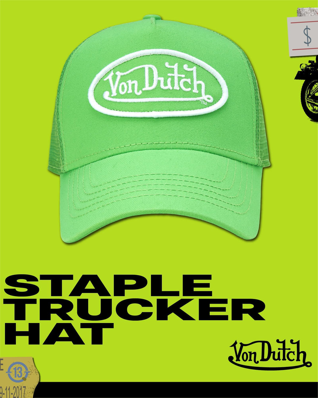 Von Dutch Unisex Trucker Hat - Retro Classic Solid Color Mesh Back Snapback Baseball Cap for Men & Women.