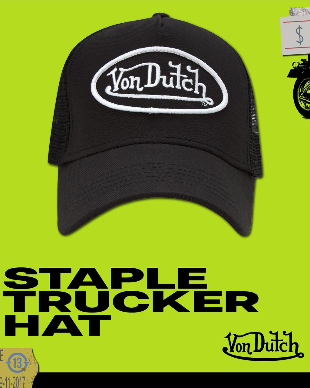 Von Dutch Unisex Trucker Hat - Retro Classic Solid Color Mesh Back Snapback Baseball Cap for Men & Women.
