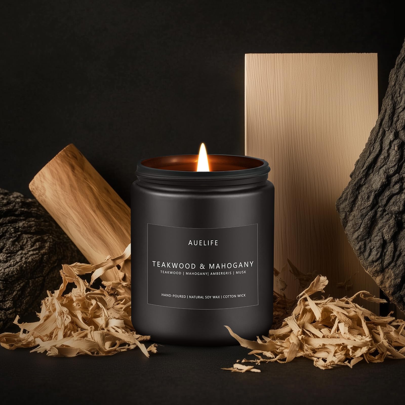 Auelife Candles for Men Gift Set, 4 Pack Soy Wax, Masculine