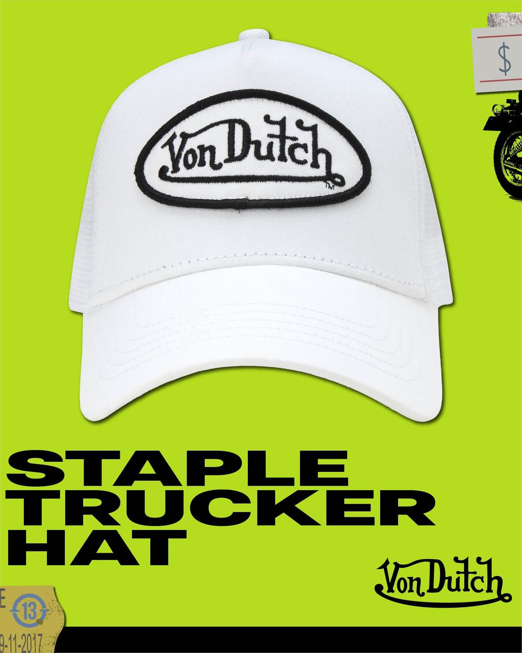 Von Dutch Unisex Trucker Hat - Retro Classic Solid Color Mesh Back Snapback Baseball Cap for Men & Women.