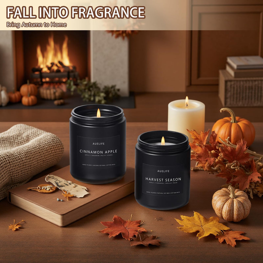 Auelife Candles for Men Gift Set, 4 Pack Soy Wax, Masculine