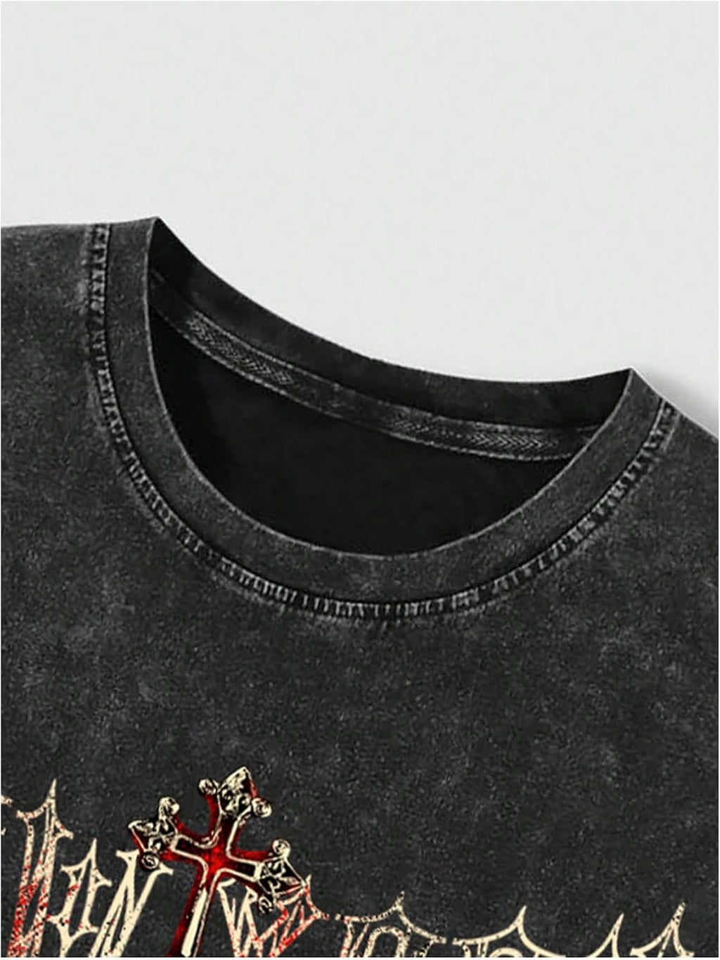 Verdusa Men's Graphic Tees Y2k Grunge Distressed Tee Summer Shirt Sreetwear