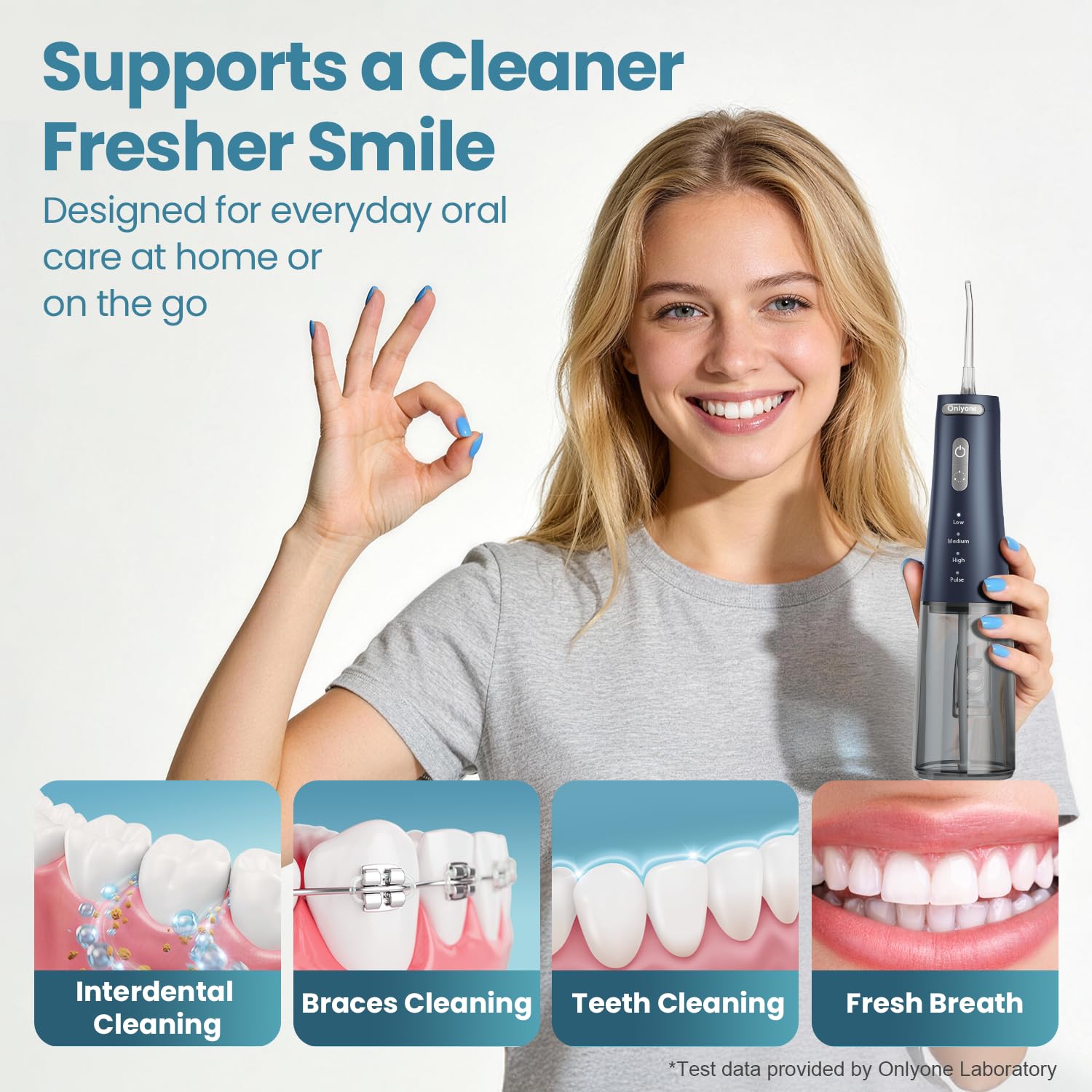 Onlyone Water Flosser with Adjustable Water Pressure for Daily Oral Care