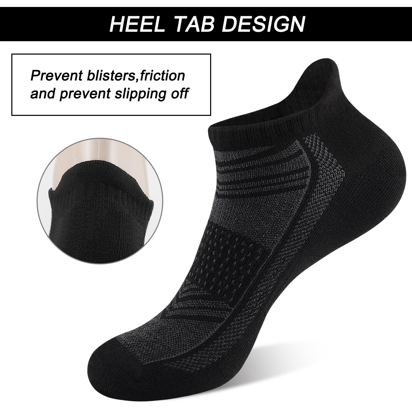 shnn 14 Pairs Mens/Womens Ankle Socks Breathable Casual Low Cut Short Socks for Men/Women with Heel Tab