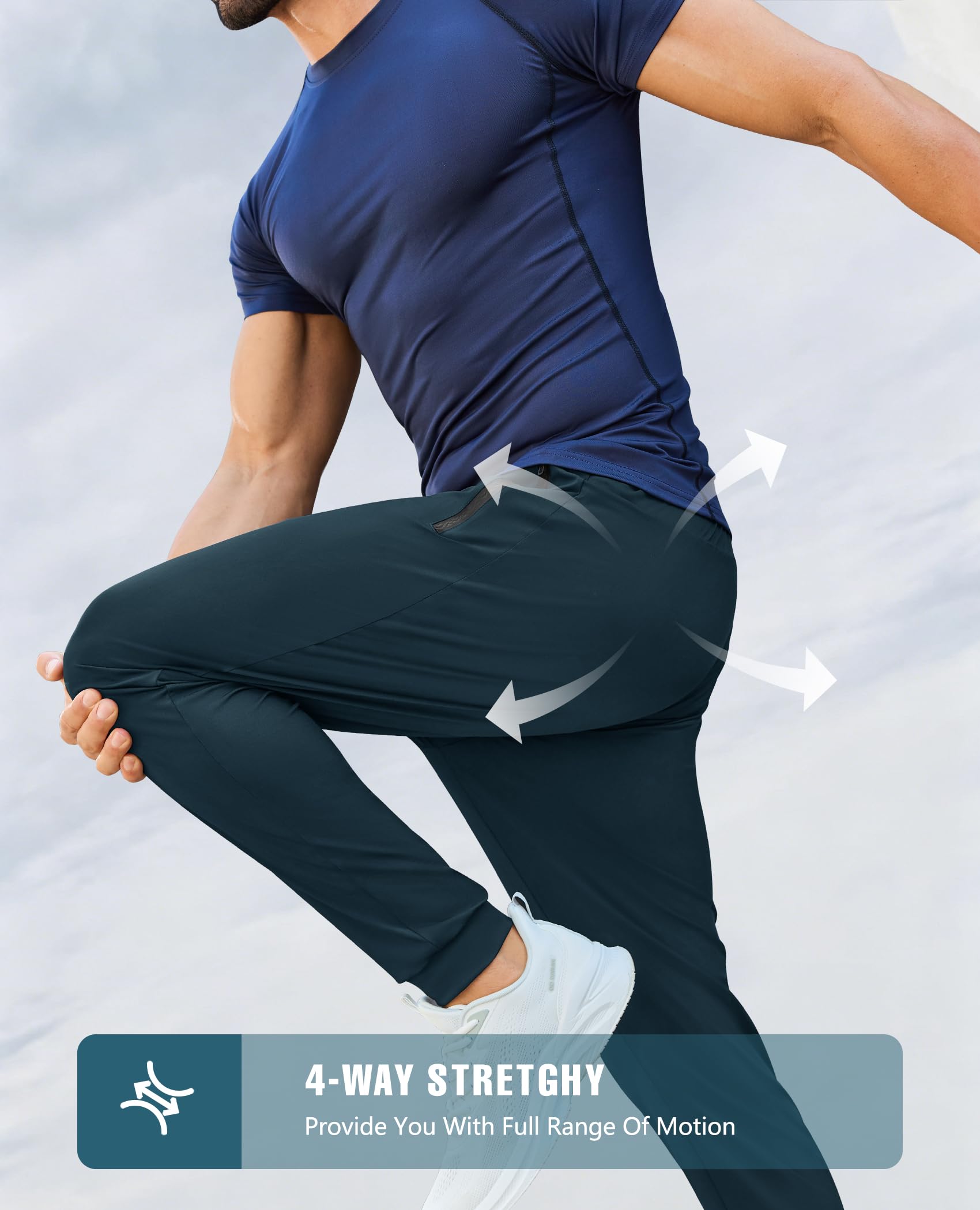 Mens Sweatpants with Zipper Pockets Lightweight Athletic Joggers for Workout Running Gym Track Casual Wear