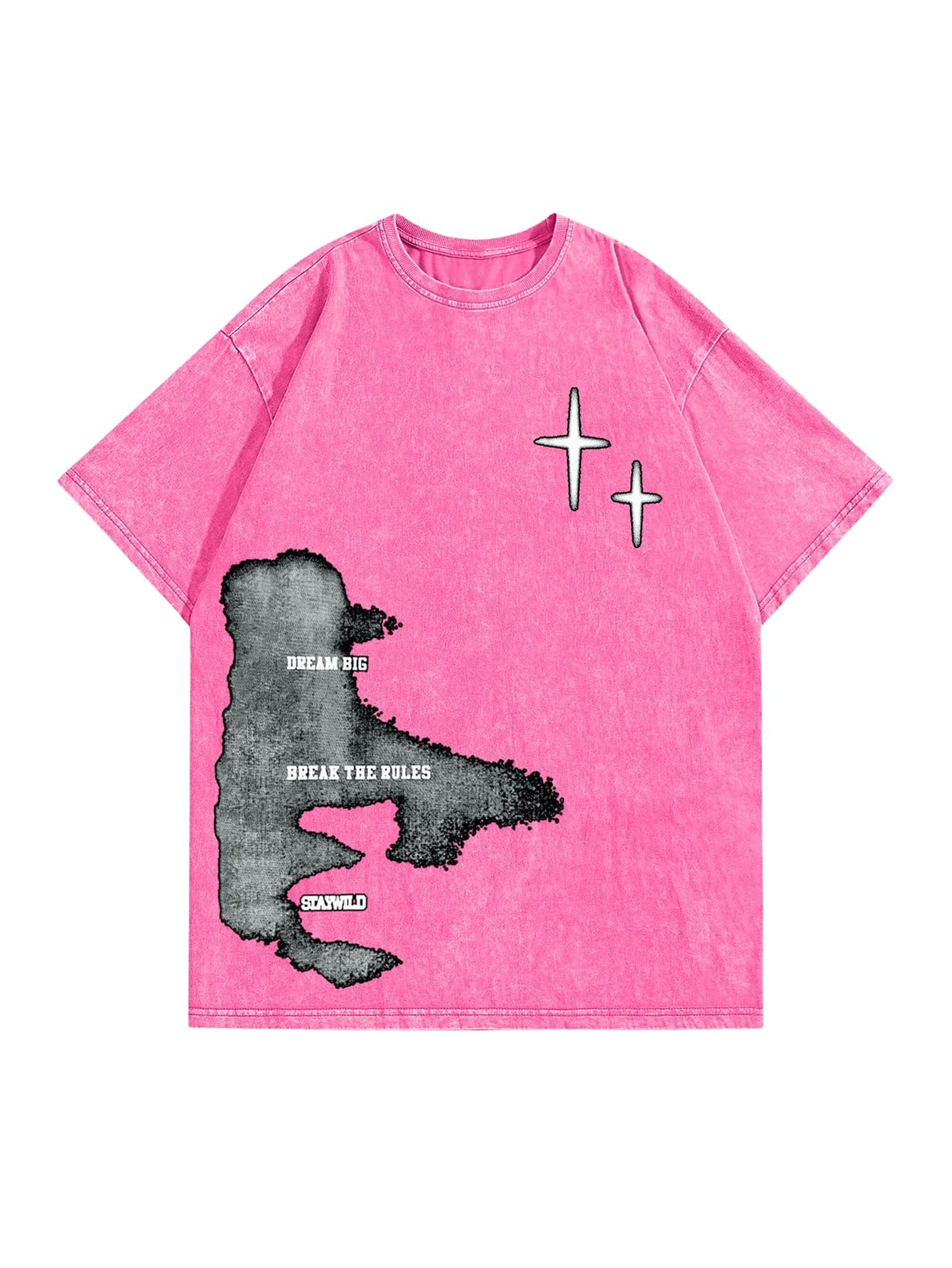 Verdusa Men's Y2k Graphic Tees Short Sleeve Crew Neck Grunge Shirts