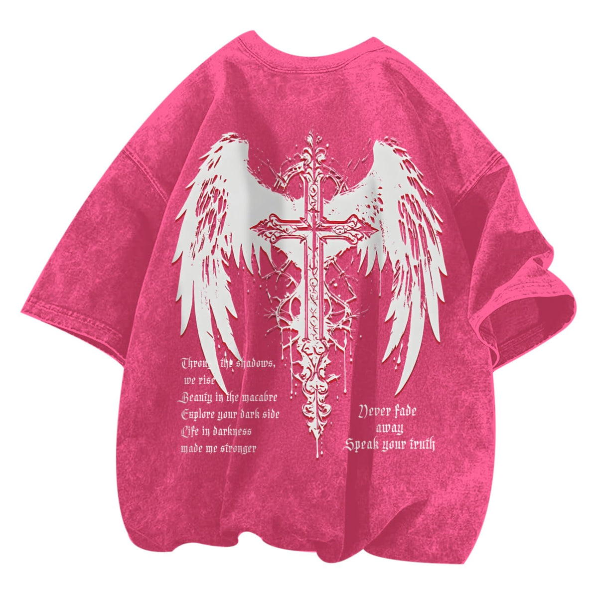 Vintage Goth Punk Shirts for Men Grunge Streetwear Oversized Tshirts Gothic Cross Y2k Graphic Tees Acid Wash T Shirt