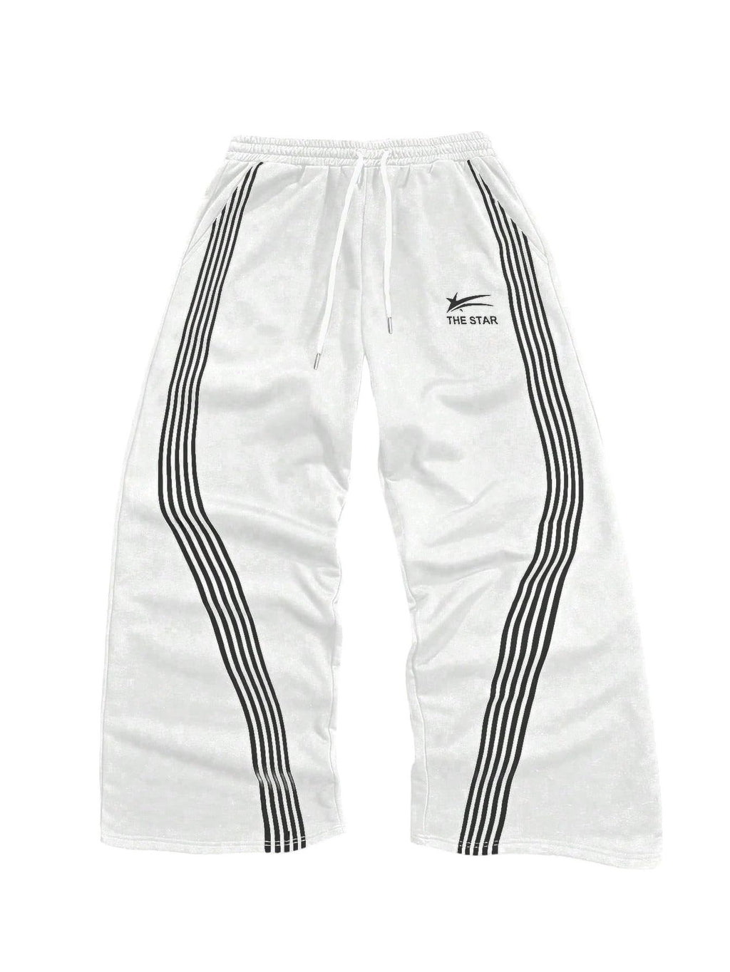SHENHE Men's Y2k Graphic Track Striped Parachute Wide Leg Sweatpants