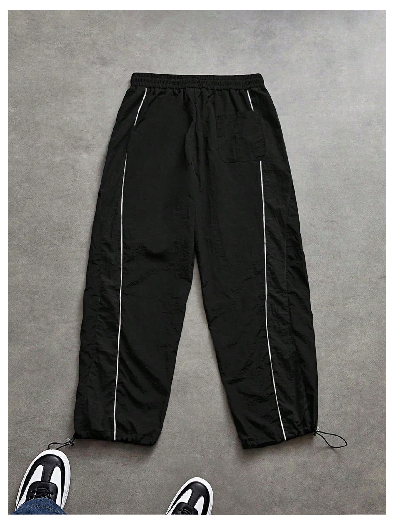 SHENHE Men's Y2k Wide Leg Baggy Parachute Pants Hip Hop Track Trousers