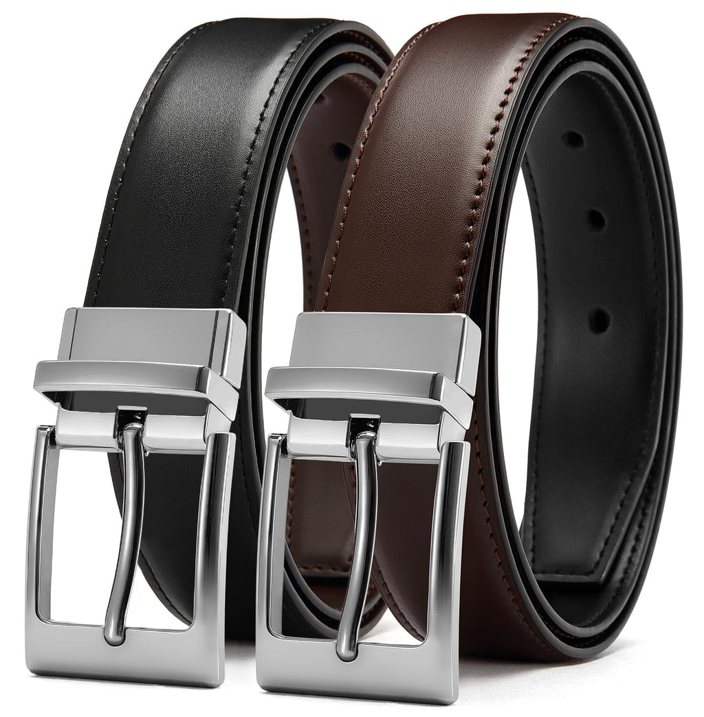 CHAOREN Reversible Belt Men 1 Piece - 1.25" Leather Dress Belt