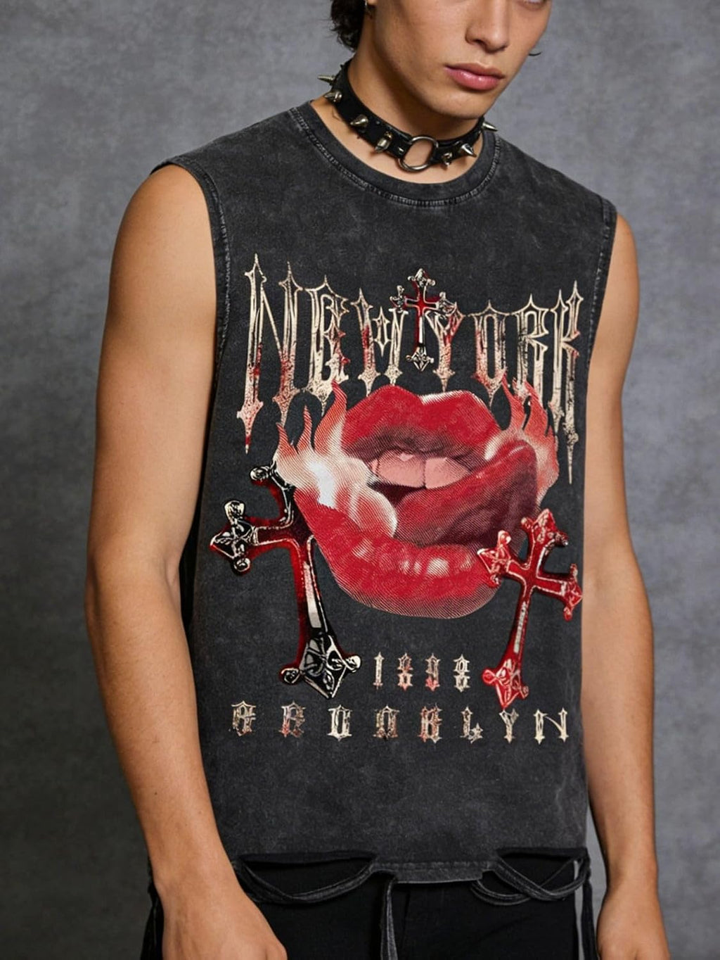 Verdusa Men's Graphic Tees Y2k Grunge Distressed Tee Summer Shirt Sreetwear