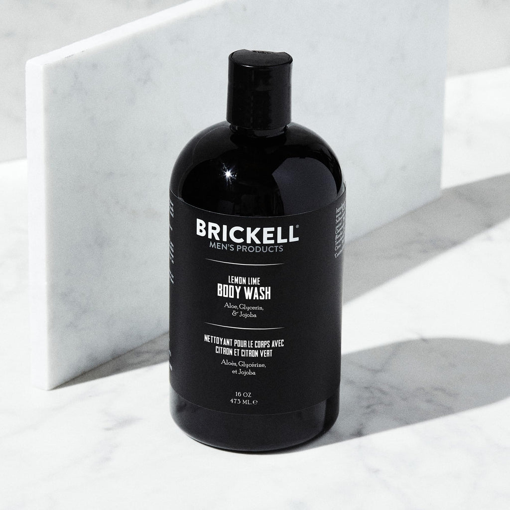 Brickell Men's Invigorating Body Wash for Men, Deep Cleaning Shower Gel with Aloe, Jojoba, and Vitamin E, Scented (Tropical Teakwood, 16 oz)