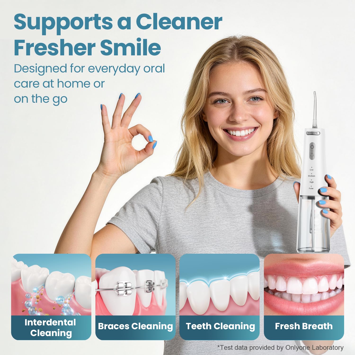 Onlyone Water Flosser with Adjustable Water Pressure for Daily Oral Care