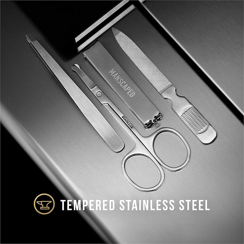 MANSCAPED® Shears 3.0, 5-Piece Precision Men’s Nail Grooming Travel Kit