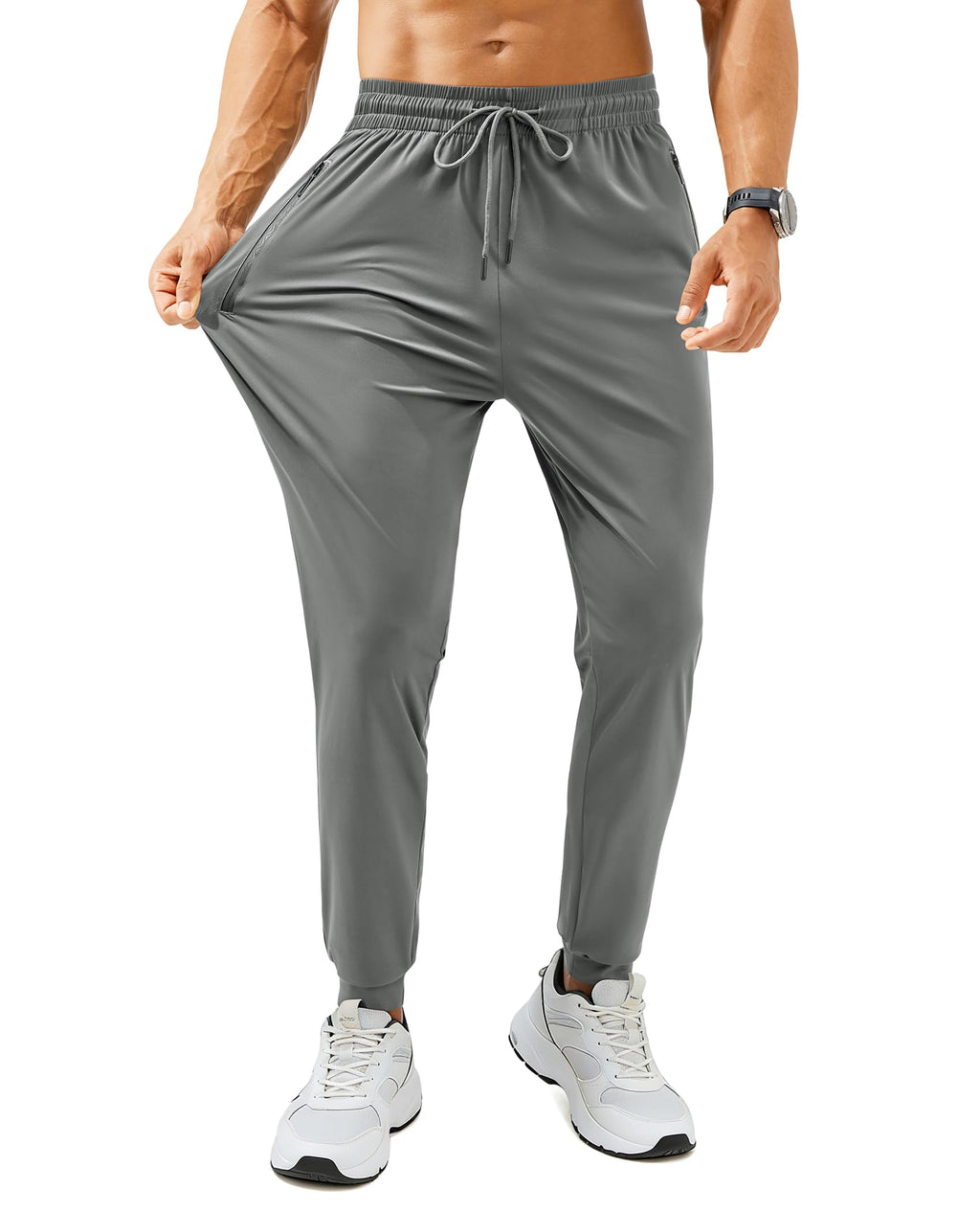 Mens Sweatpants with Zipper Pockets Lightweight Athletic Joggers for Workout Running Gym Track Casual Wear