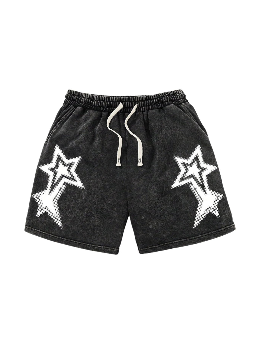 VIPWOLF Men's Star Graphic Y2k Shorts Distressed Track Shorts Streetwear