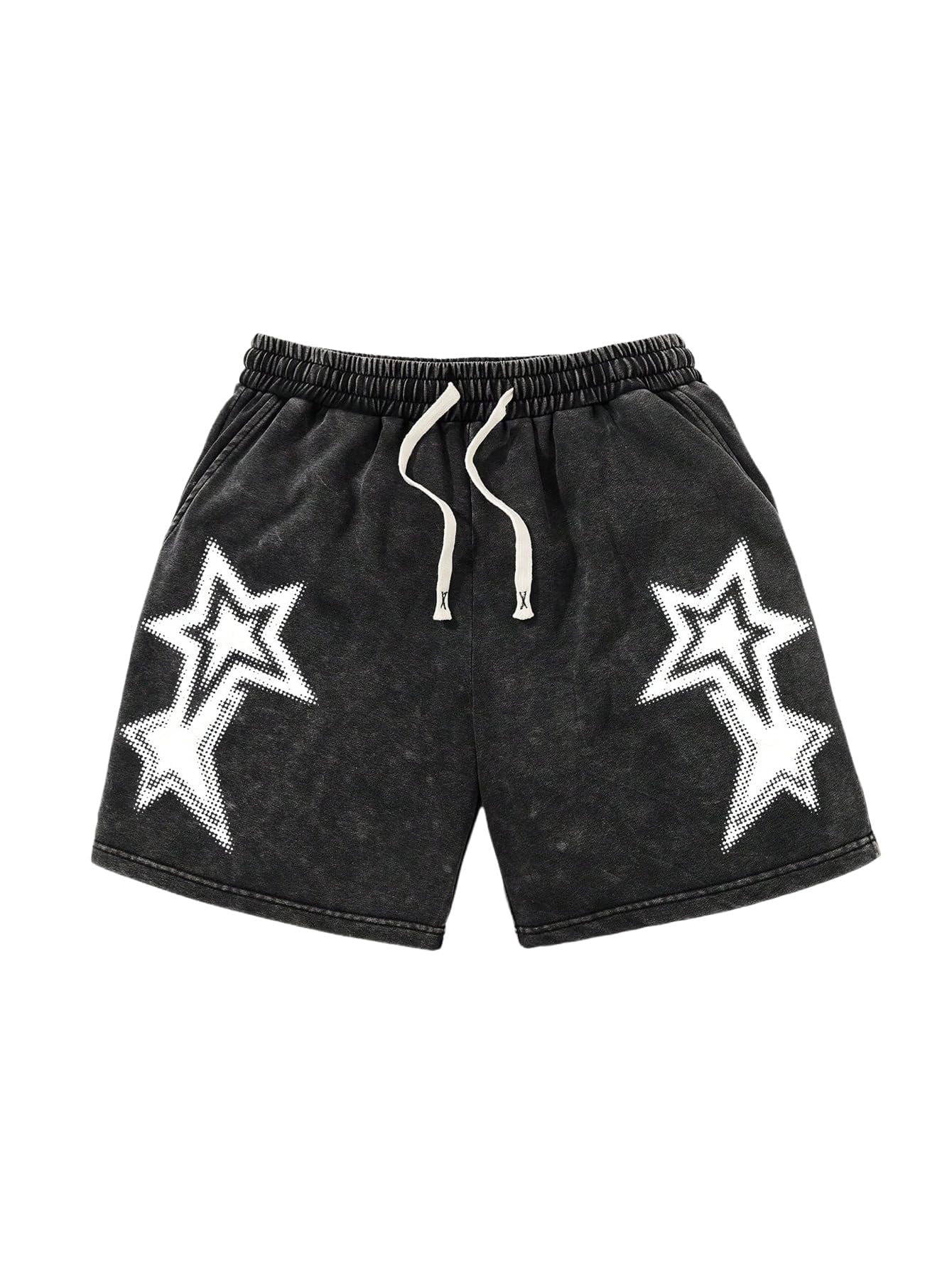 VIPWOLF Men's Star Graphic Y2k Shorts Distressed Track Shorts Streetwear