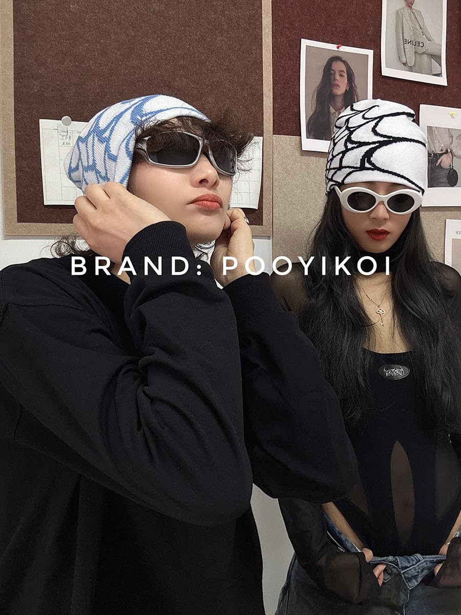 Y2K Knitted Beanies Hat Men Women Graphic Vintage Cap Gothic Warm Knitted Hat Streetwear Trend Beanie