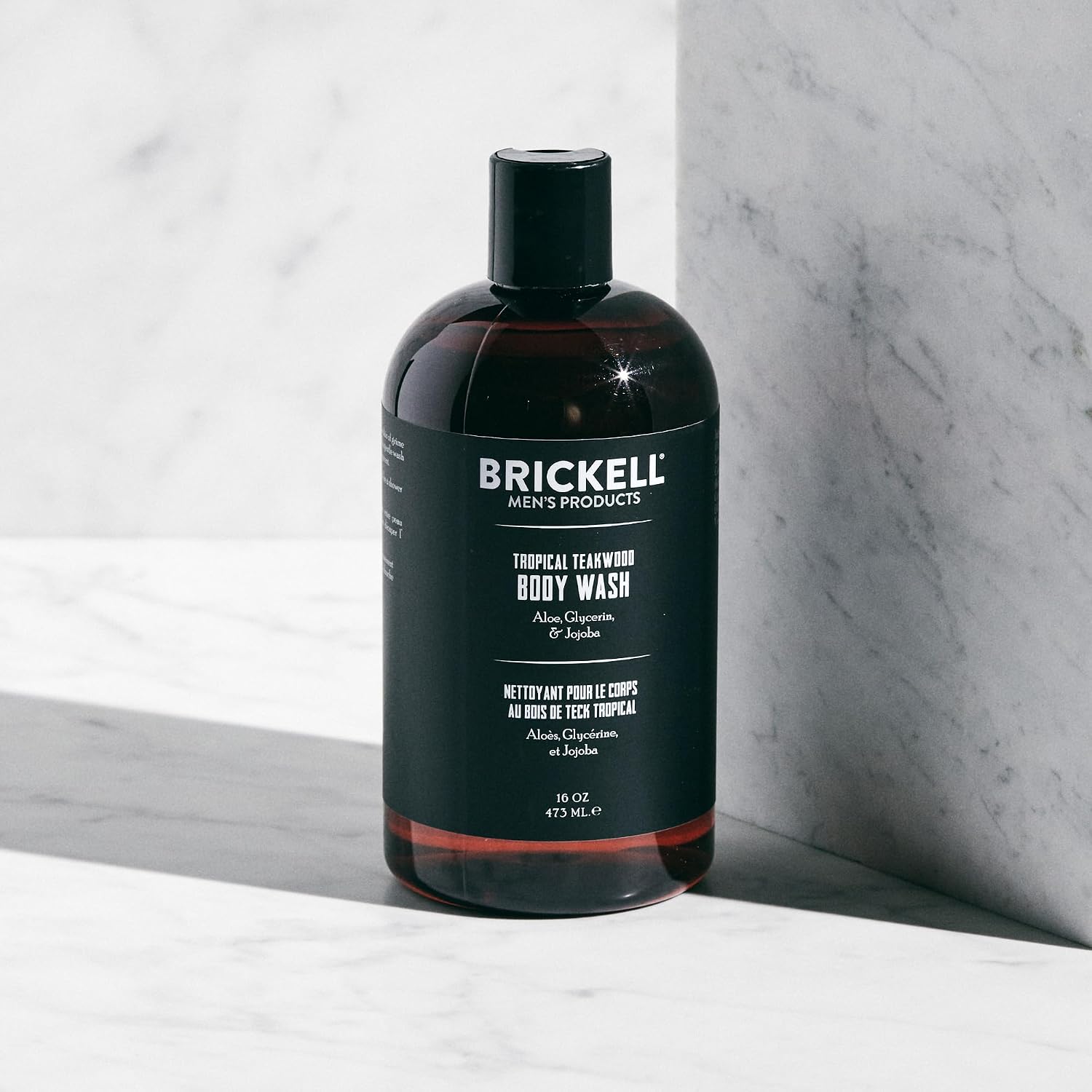 Brickell Men's Invigorating Body Wash for Men, Deep Cleaning Shower Gel with Aloe, Jojoba, and Vitamin E, Scented (Tropical Teakwood, 16 oz)