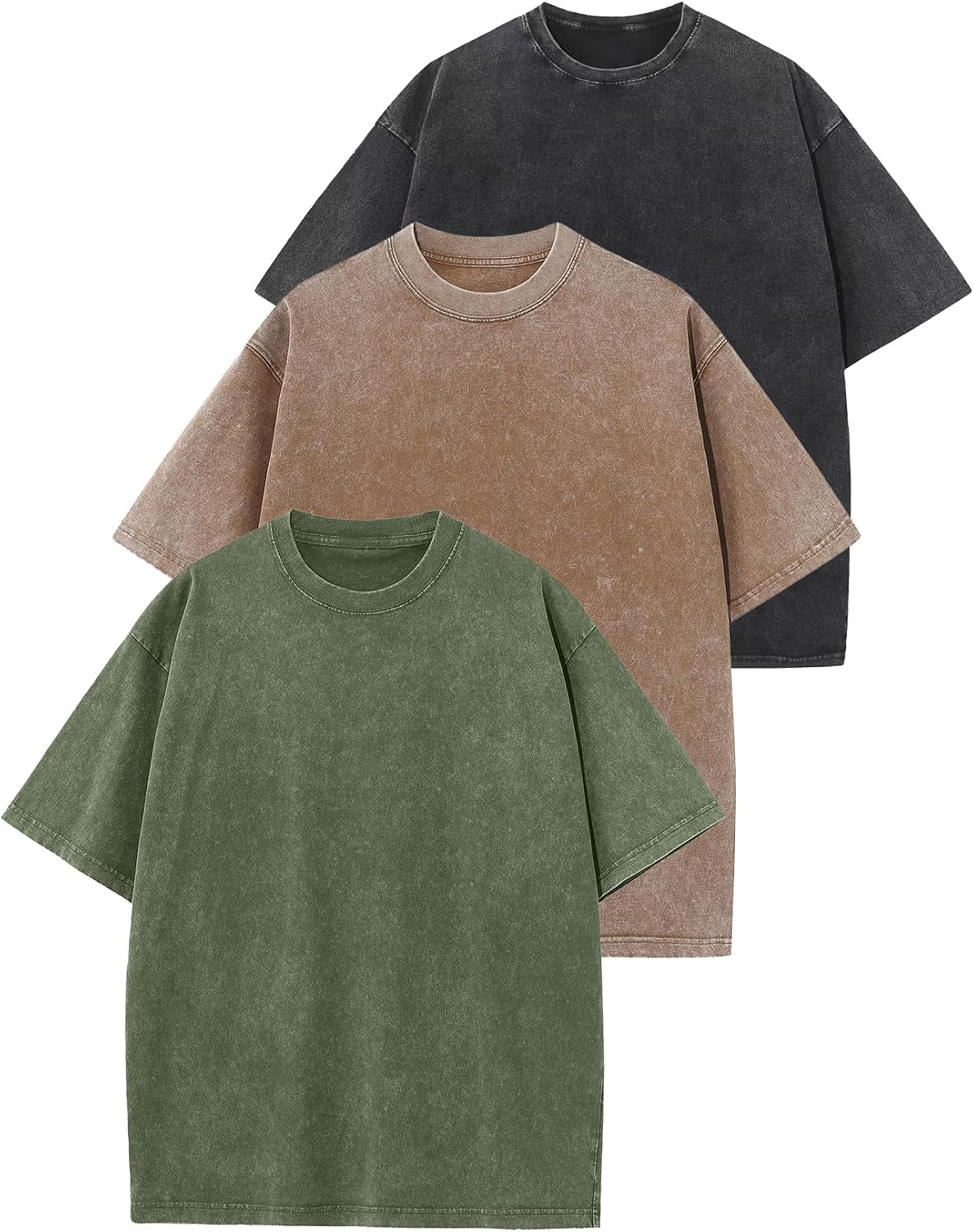 Arssm Men Oversized T Shirts Vintage Tee Loose Fit Short Sleeve Casual Streetwear Baggy Washed Unisex Tops