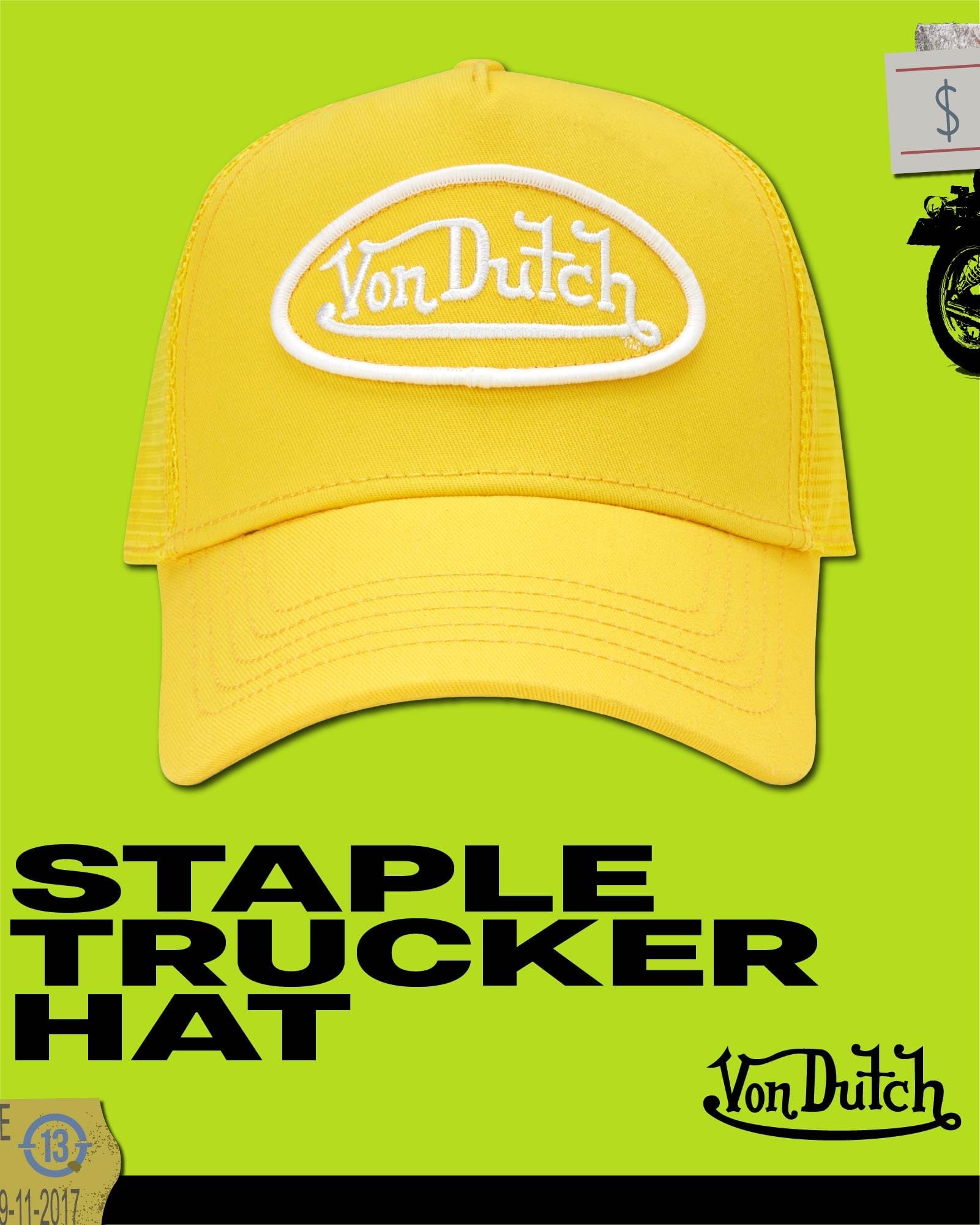 Von Dutch Unisex Trucker Hat - Retro Classic Solid Color Mesh Back Snapback Baseball Cap for Men & Women.