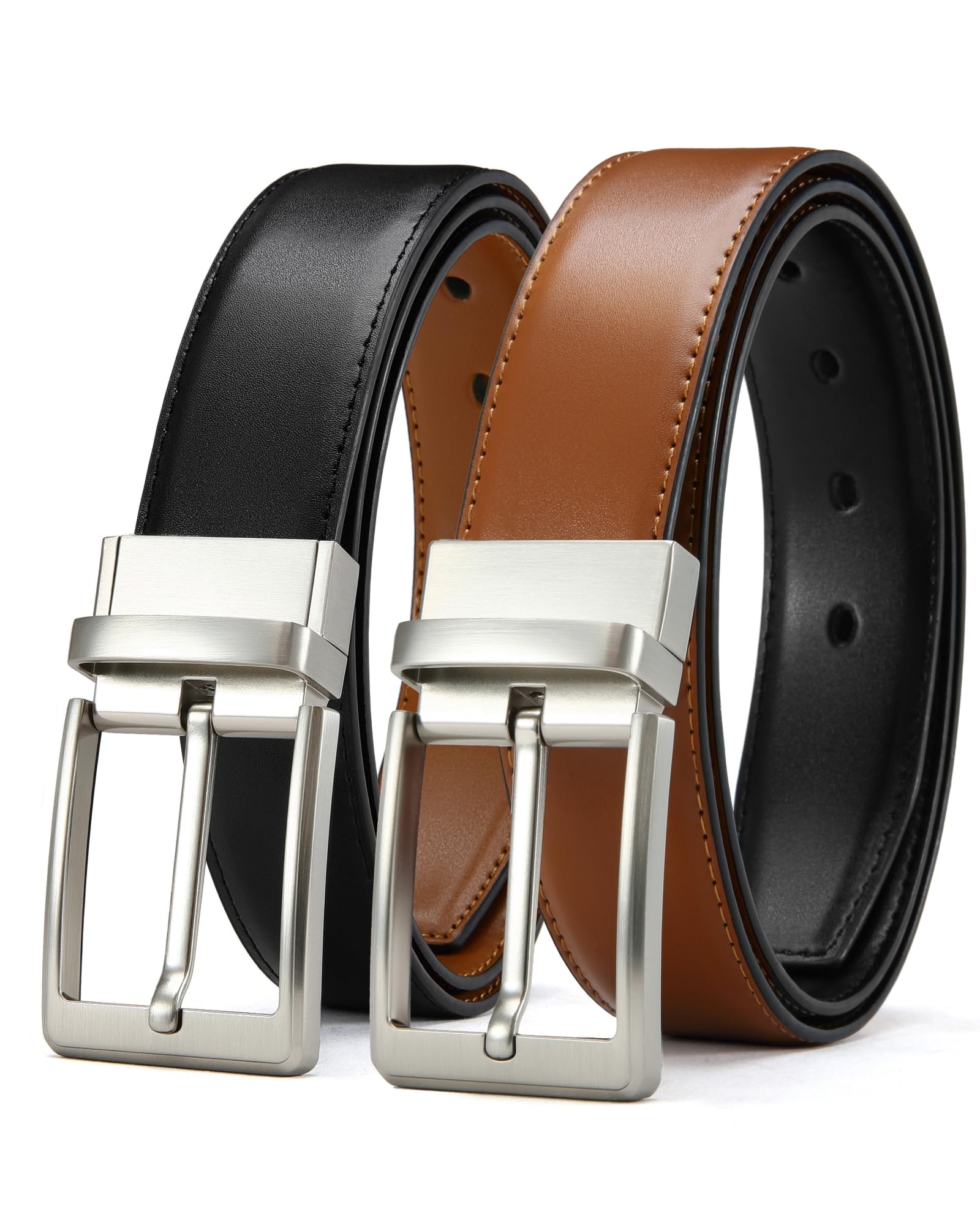 CHAOREN Reversible Belt Men 1 Piece - 1.25" Leather Dress Belt