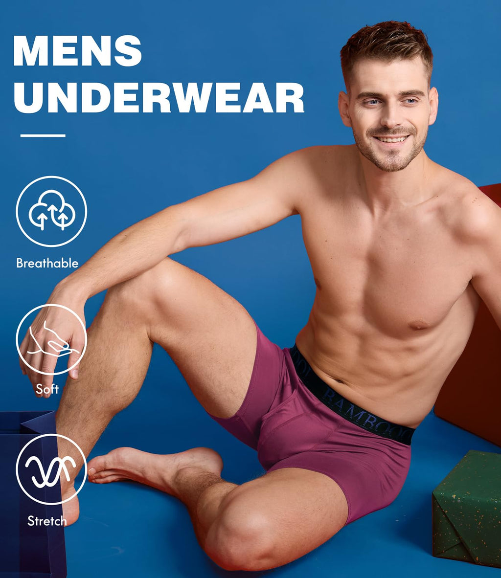 BAMBOO COOL Ultra Soft & breathable Mens Underwear Boxer Briefs Pack