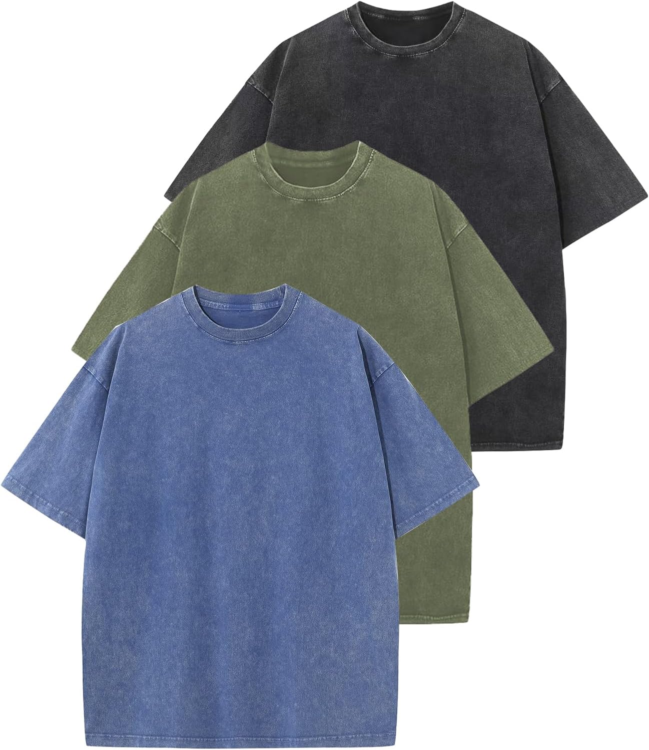 Arssm Men Oversized T Shirts Vintage Tee Loose Fit Short Sleeve Casual Streetwear Baggy Washed Unisex Tops