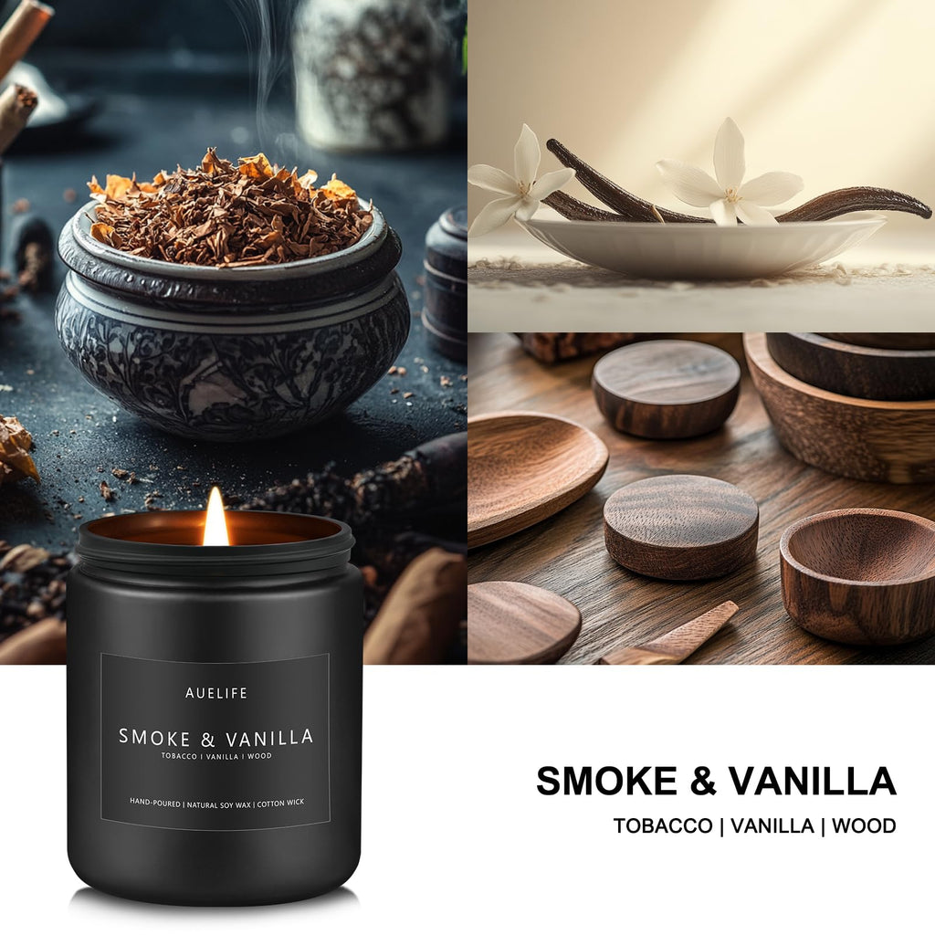 Auelife Candles for Men Gift Set, 4 Pack Soy Wax, Masculine