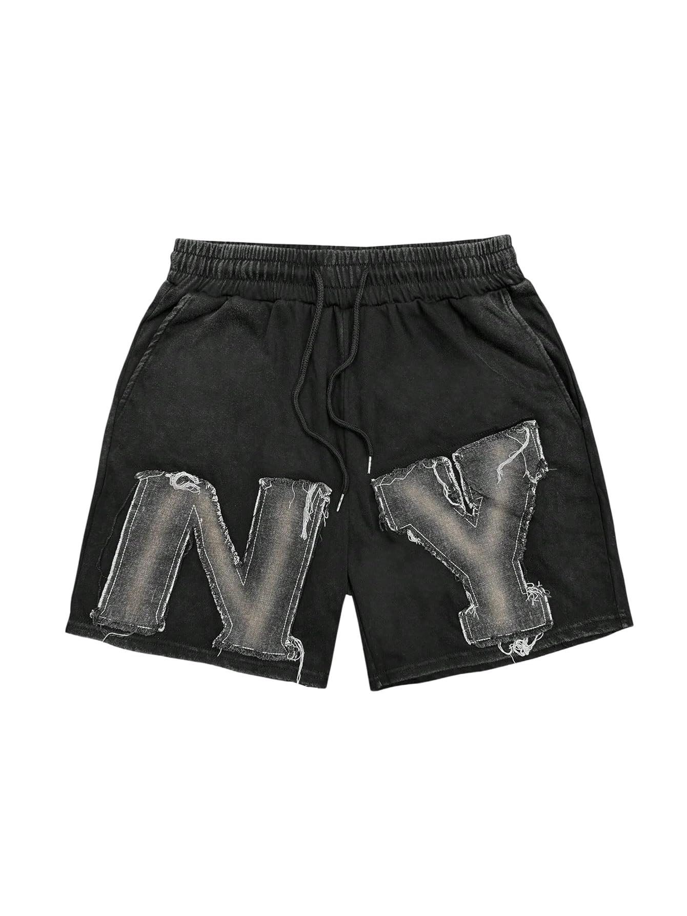 VIPWOLF Men's Star Graphic Y2k Shorts Distressed Track Shorts Streetwear