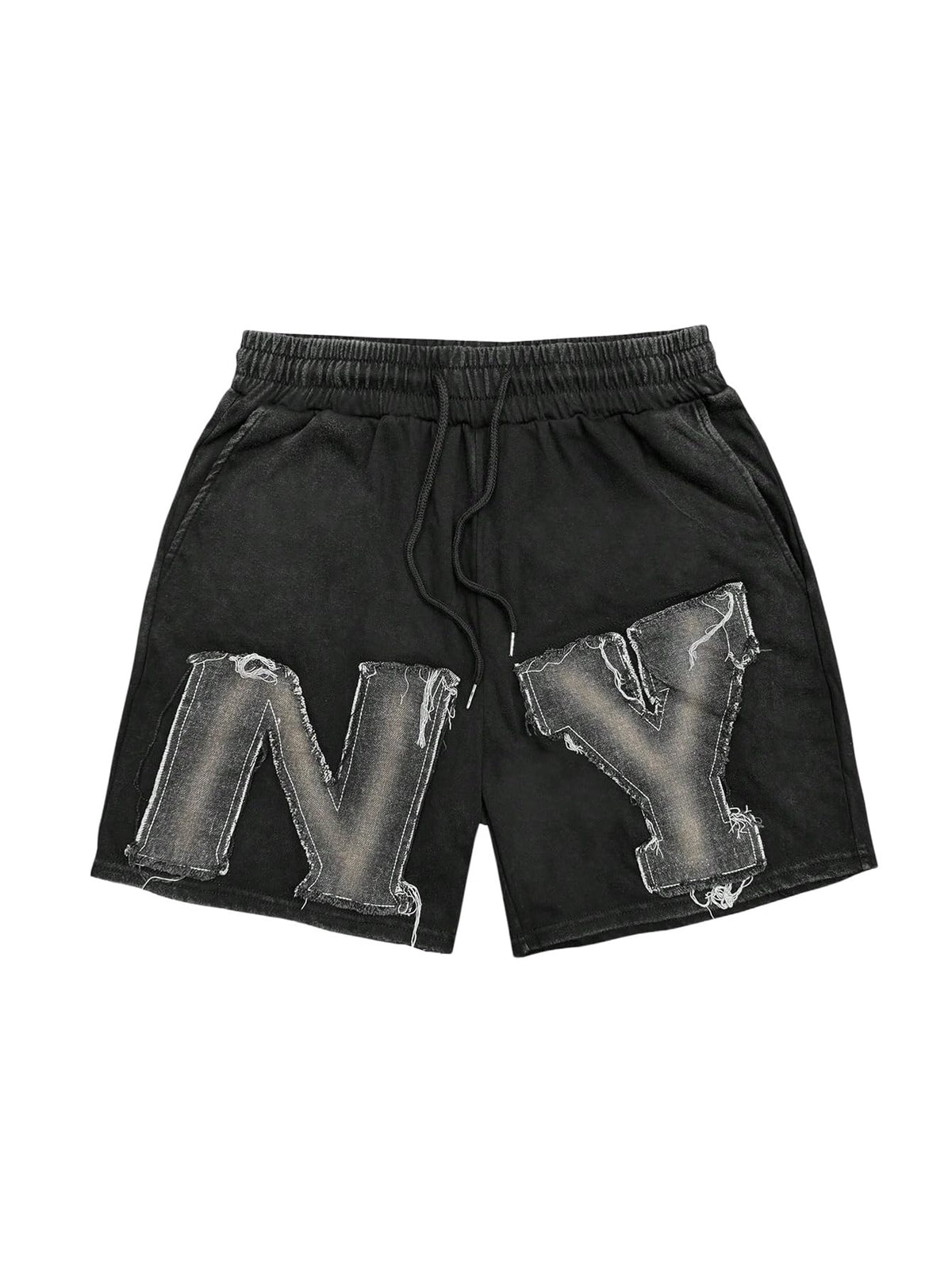 VIPWOLF Men's Star Graphic Y2k Shorts Distressed Track Shorts Streetwear