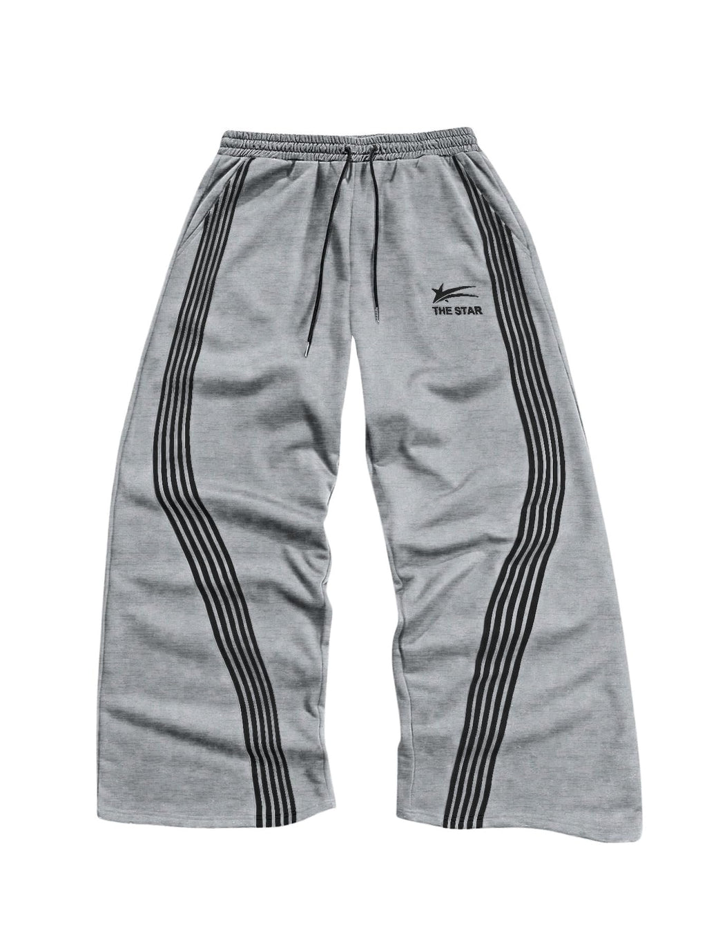 SHENHE Men's Y2k Graphic Track Striped Parachute Wide Leg Sweatpants