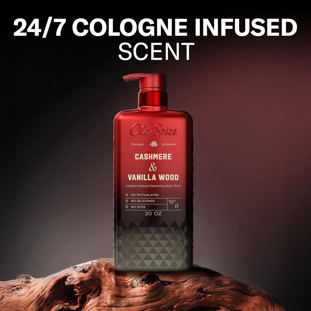 Old Spice Body Wash for Men, Cashmere + Vanilla Wood Scent, 20 fl oz