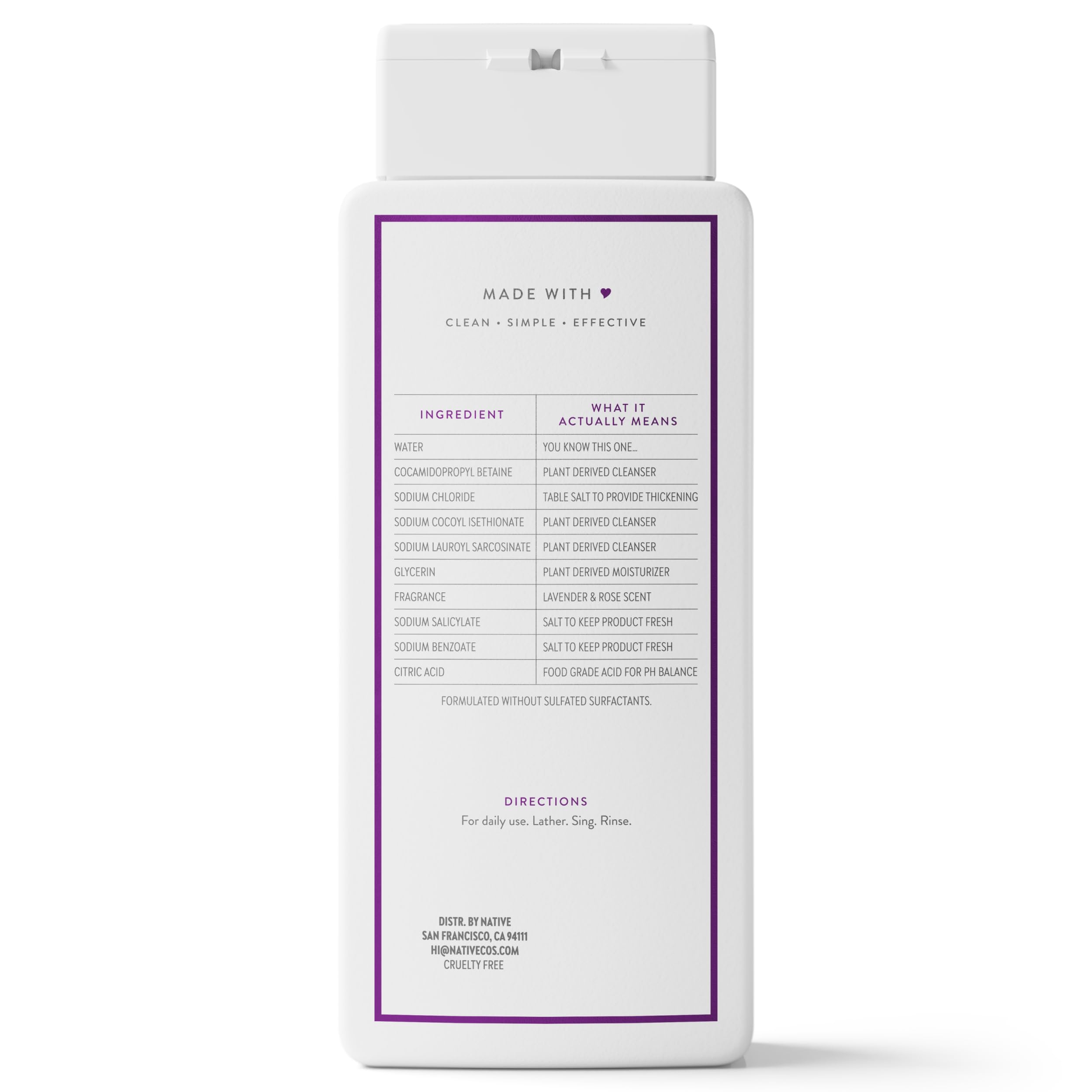 Native Clean Body Wash, Gentle & pH-balanced for Sensitive Skin, 24-Hr Freshness for Men & Women, Vegan & Cruelty-Free, Free of Sulfates, Parabens & Phthalates, Sea Salt & Cedar, 18 fl oz