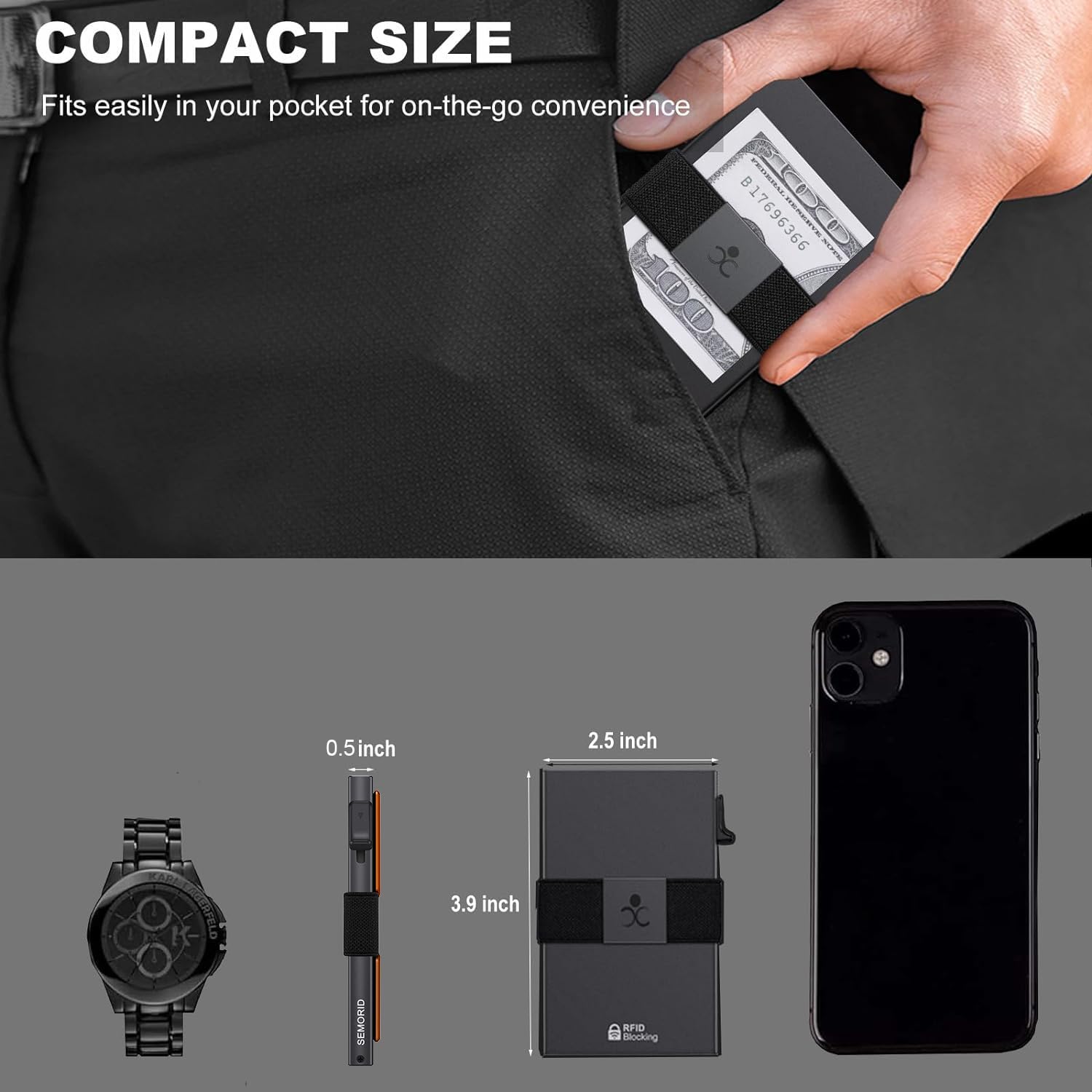 SEMORID RFID Blocking Slim Card Holder Wallet for Men Wallet Minimalist