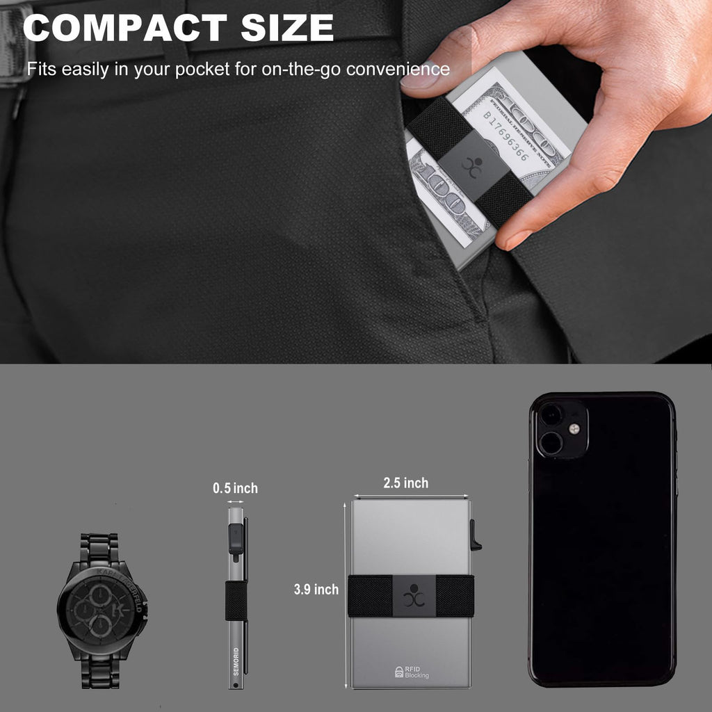 SEMORID RFID Blocking Slim Card Holder Wallet for Men Wallet Minimalist