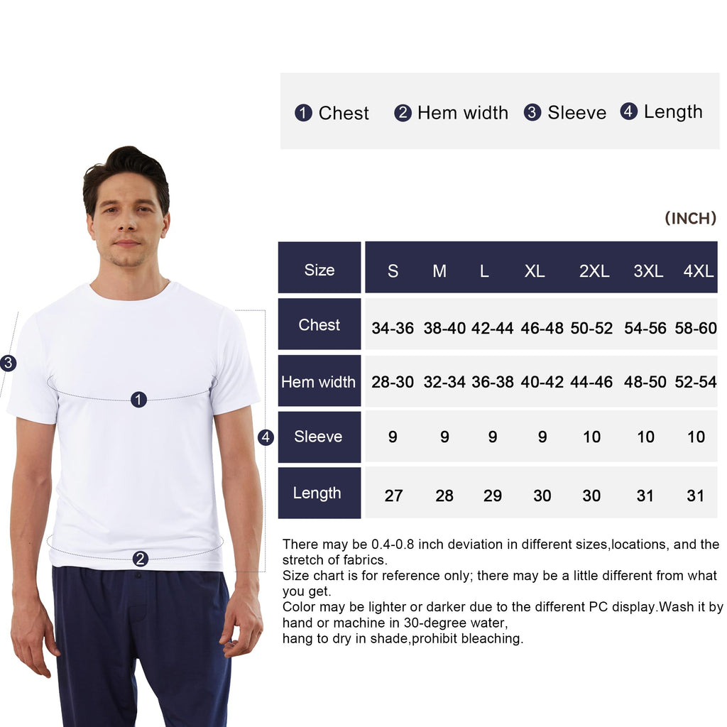 BAMBOO COOL Men's Undershirts Moisture Wicking Crewneck T Shirts 6 Pack